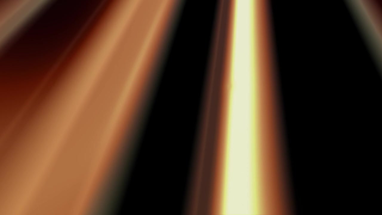 Abstract Golden Light Rays Moving on a Dark Background
