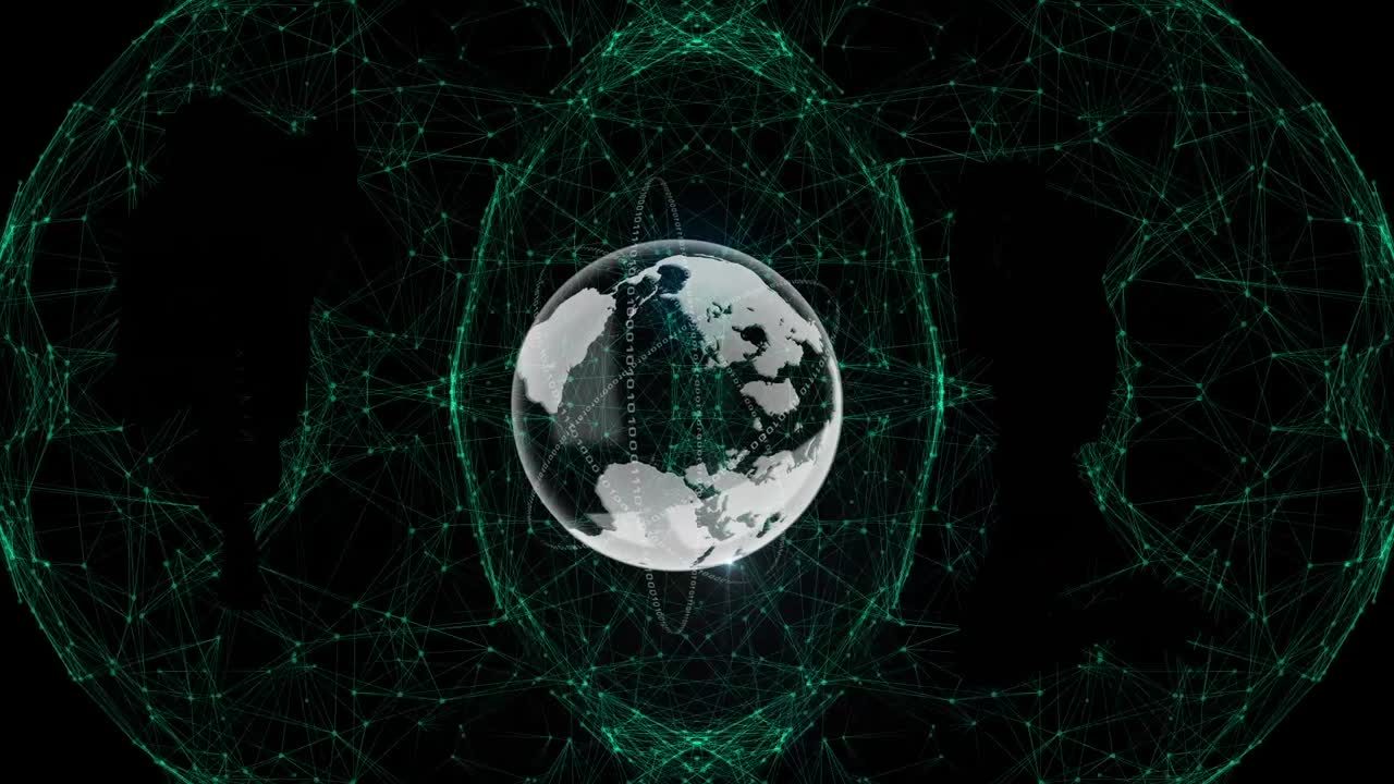 Animation of globe over network of connections