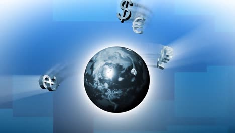 dólares y euros en todo el mundo