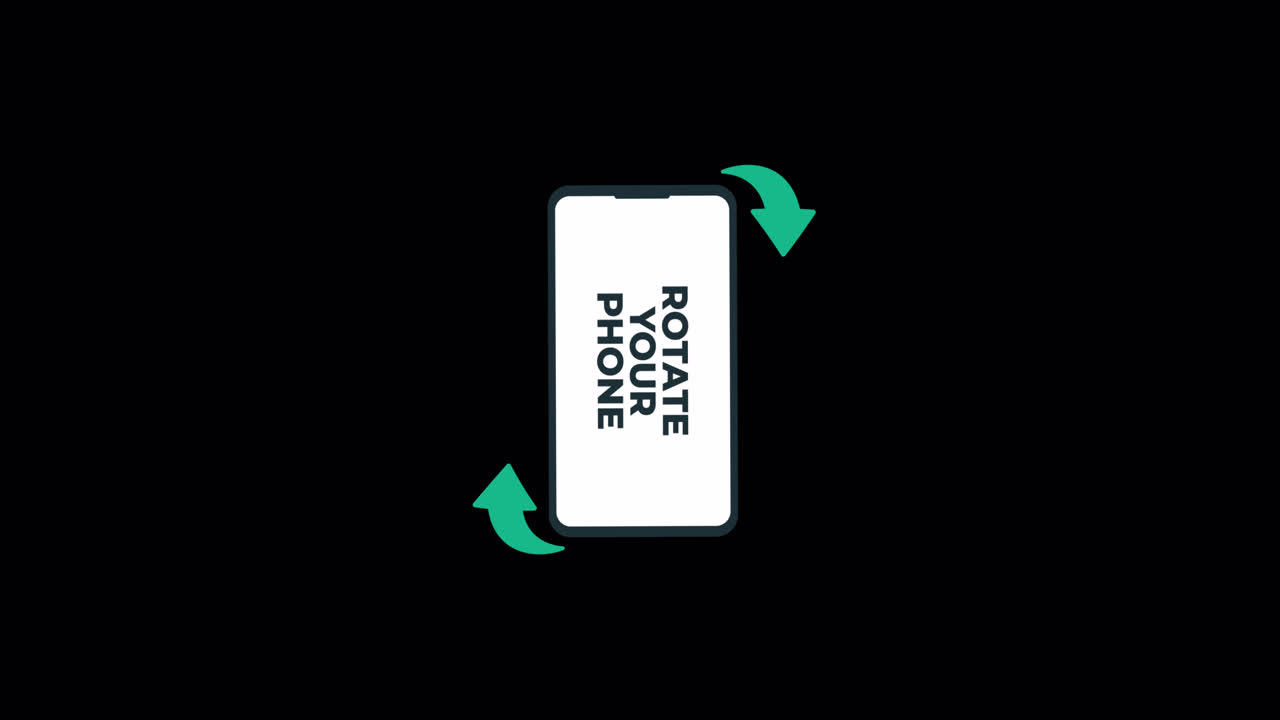 Animated Graphic Instructing to Rotate Phone to Landscape