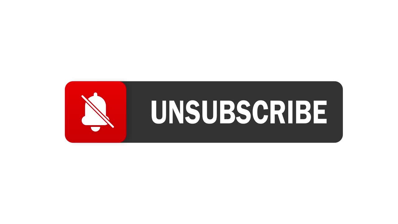 Text Box and unubscribe Button Template with the notification bell icon. Motion graphics.