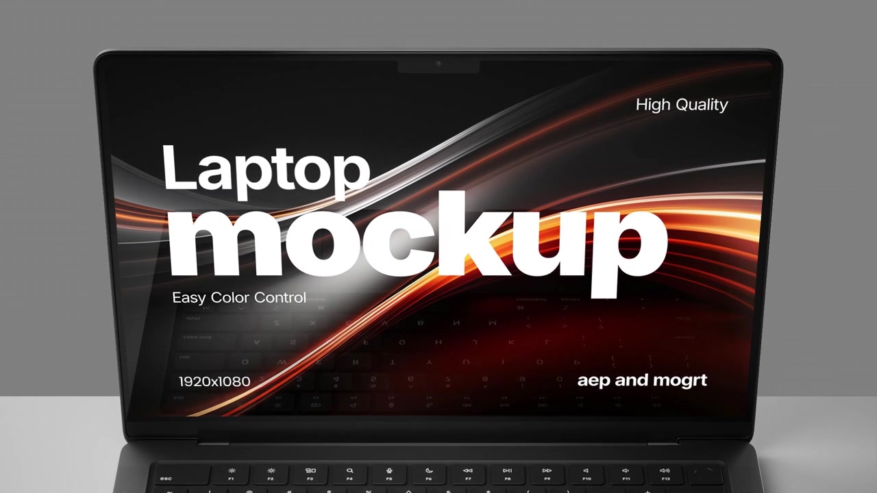 Laptop Modern Terbuka dan Menampilkan Layar Mockup Digital
