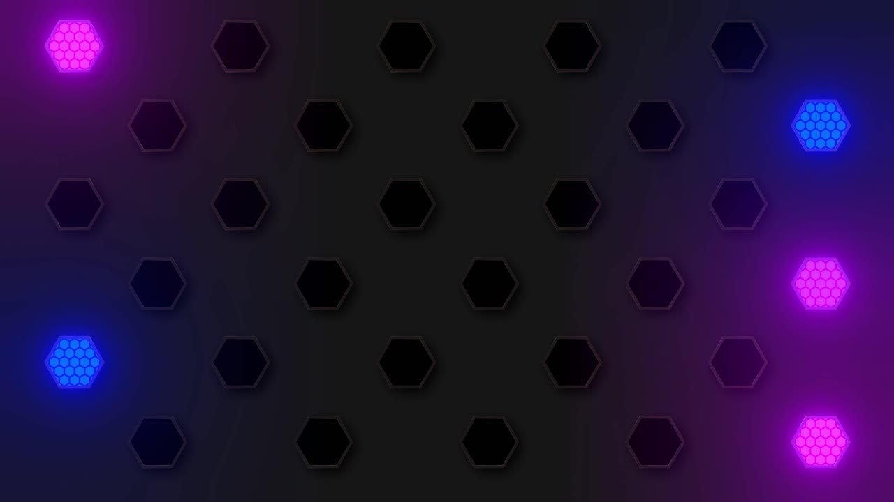 Neon Hexagon Pattern Background