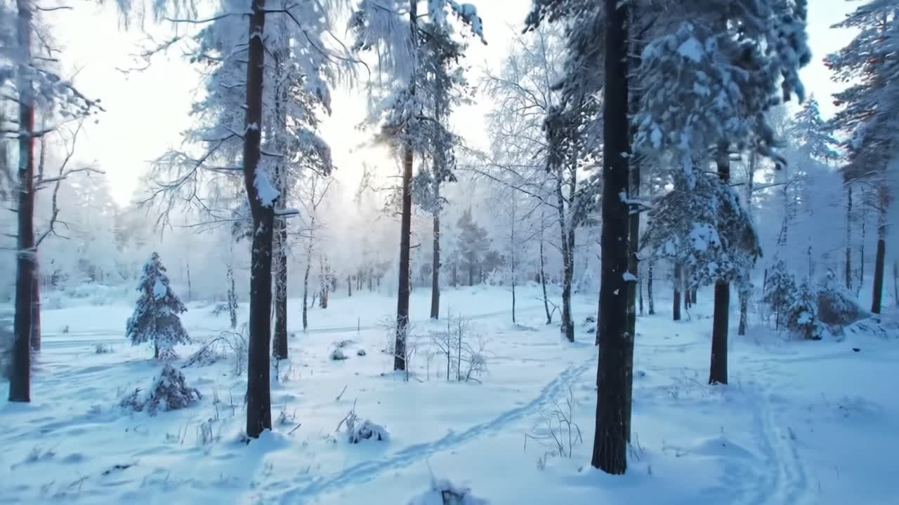 눈 덮인 겨울 숲