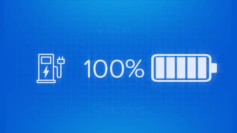 animation of car interface with data processing against blue background