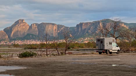 camping van in the mountains of greece