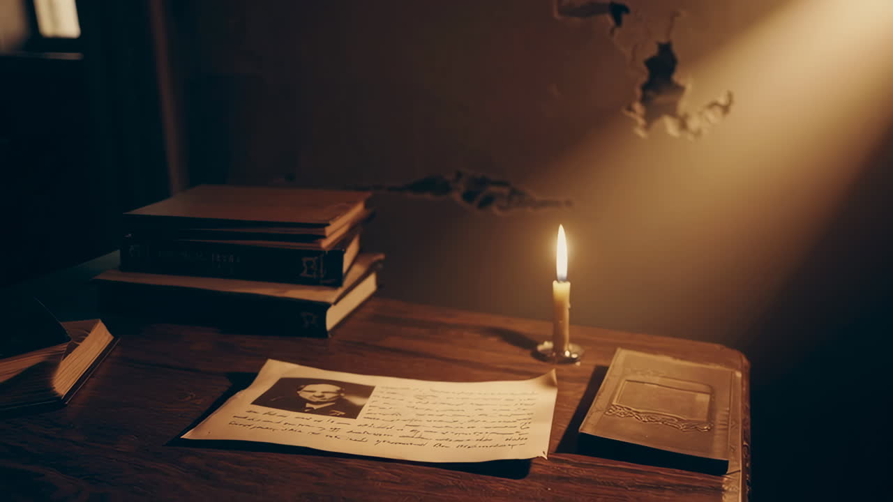 Antique Study with Candlelight