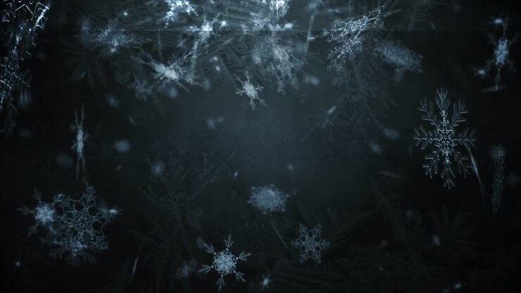 Animation of christmas snow falling over christmas decorations on black background