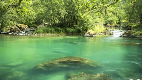 colorful pond river crystal clear water timelapse motion