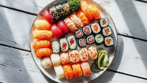 assortment of sushi on a plate