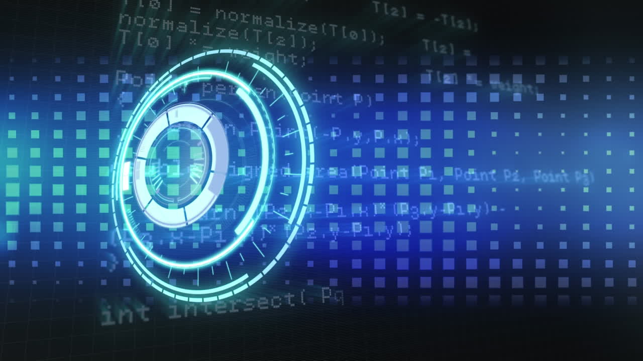 Animation of scan scope over grid and blue background