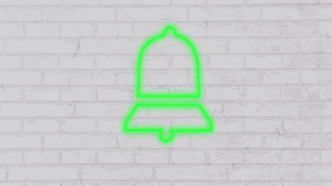 벽돌 벽 4k에 네온 표지판을 내려 놓습니다.