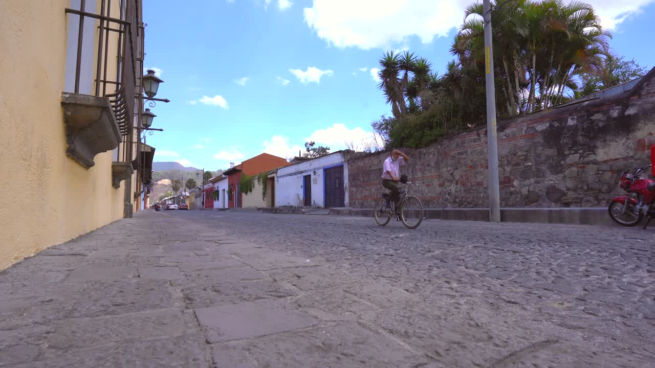 Perspective of colonial street. Antigua Guatemala