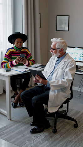 consulta con el médico y el paciente