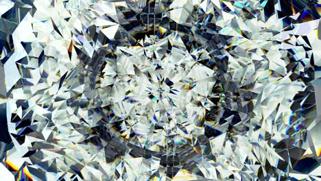 caleidoscopio giratorio de piedra preciosa de textura de diamante o vidrio brillante