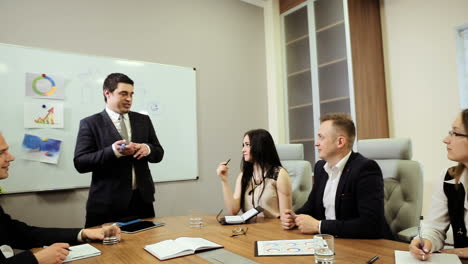 business team in a meeting in a modern office