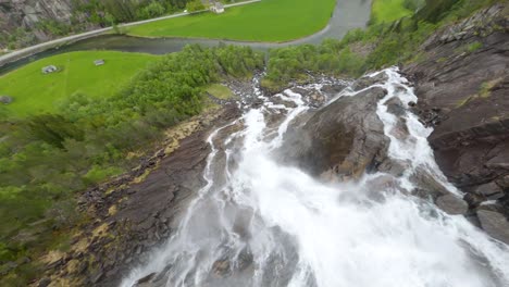 norway odna rock waterfall drone shot fpv | dji drone