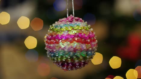 colorful ball rotates at background bokeh