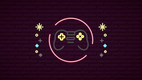 pared con luz de neón para el control de videojuegos