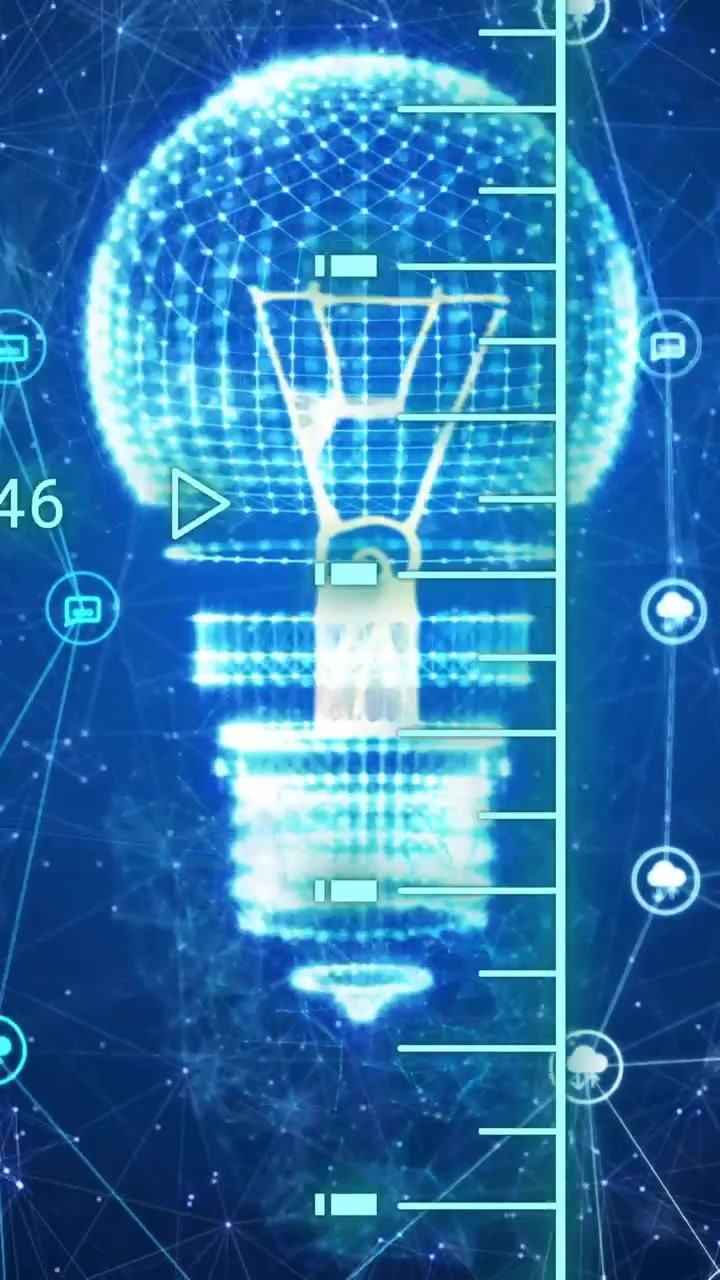 Light bulb and network connections, innovation and technology animation
