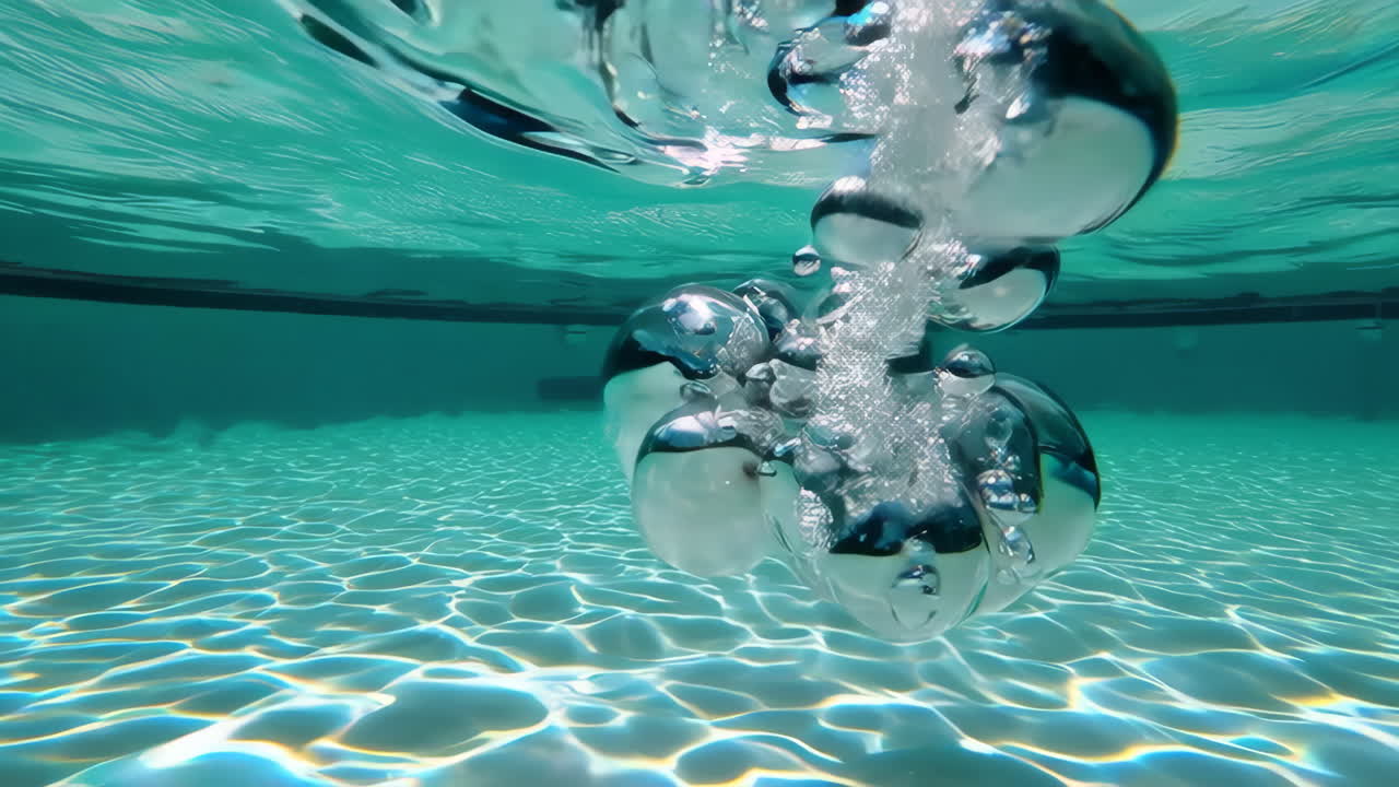 Bubbles Underwater in a Swimming Pool
