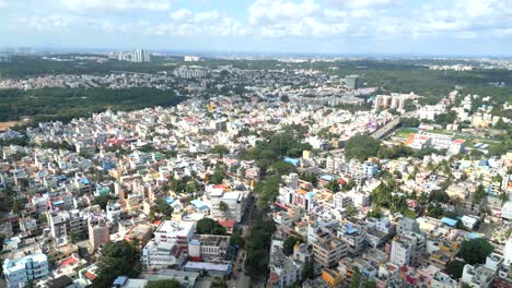 bangalore ciudad vista de avión no tripulado hasta abajo