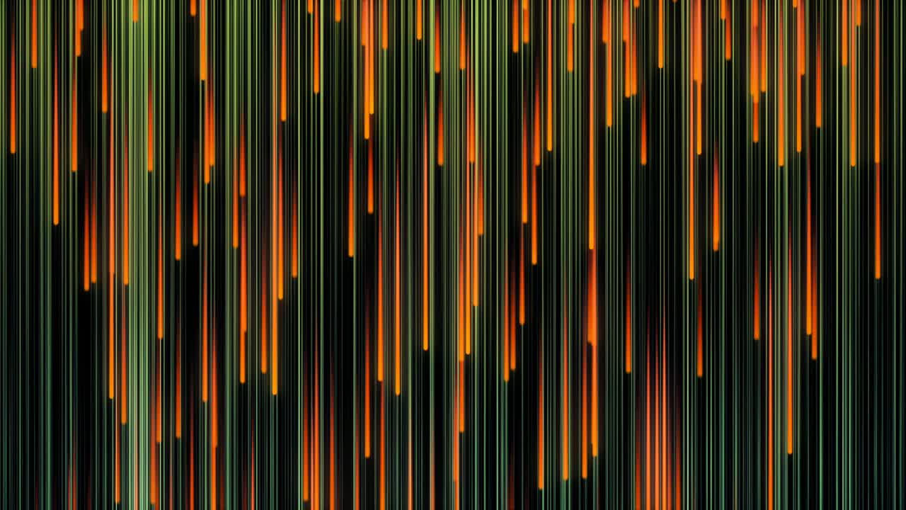 animación abstracta de lluvia digital brillante de líneas coloridas verticales. animación. hermosa lluvia de líneas brillantes que caen que recuerdan a la caída de las estrellas. hermoso telón de fondo de lluvias digitales coloridas