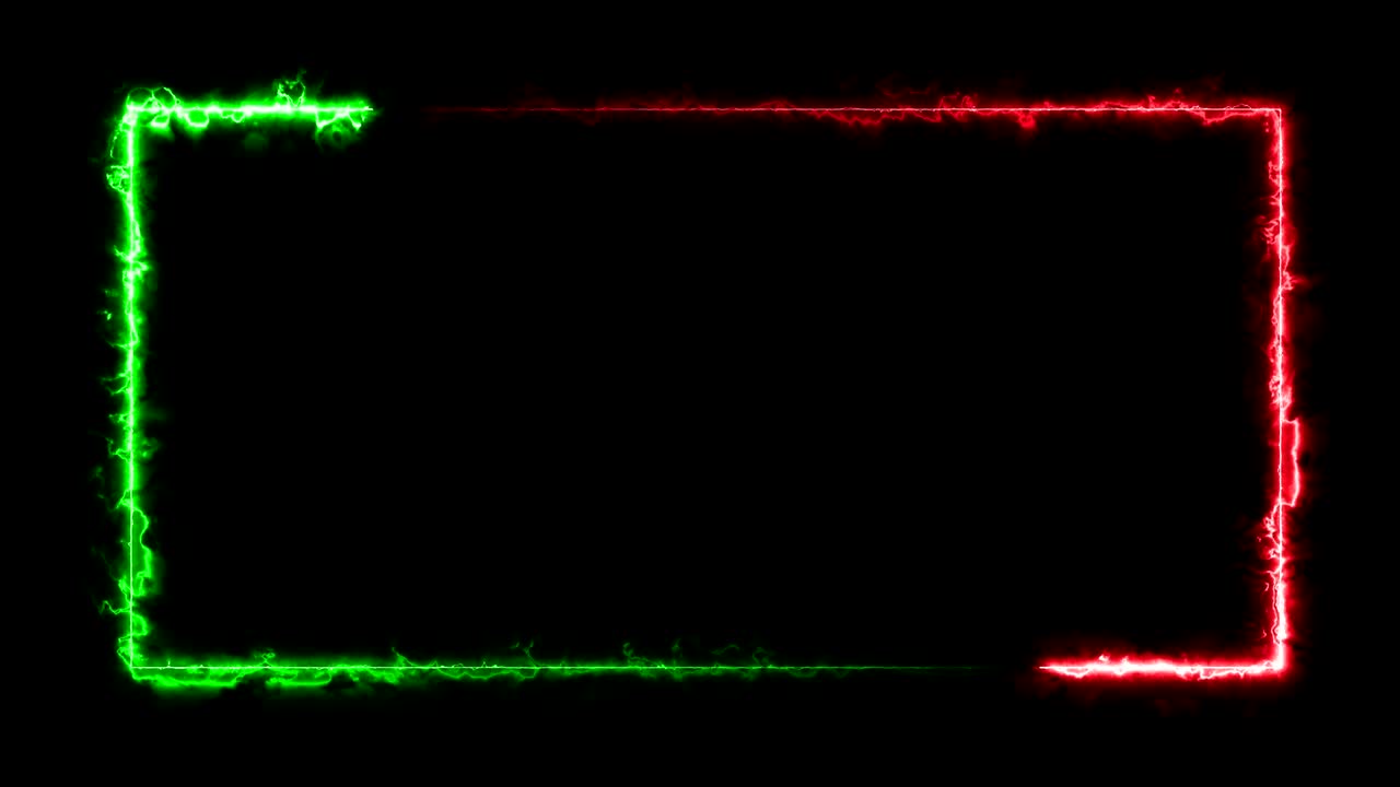marco rectangular de neón brillante abstracto. diseño de fondo tecnológico con láser. en bucle