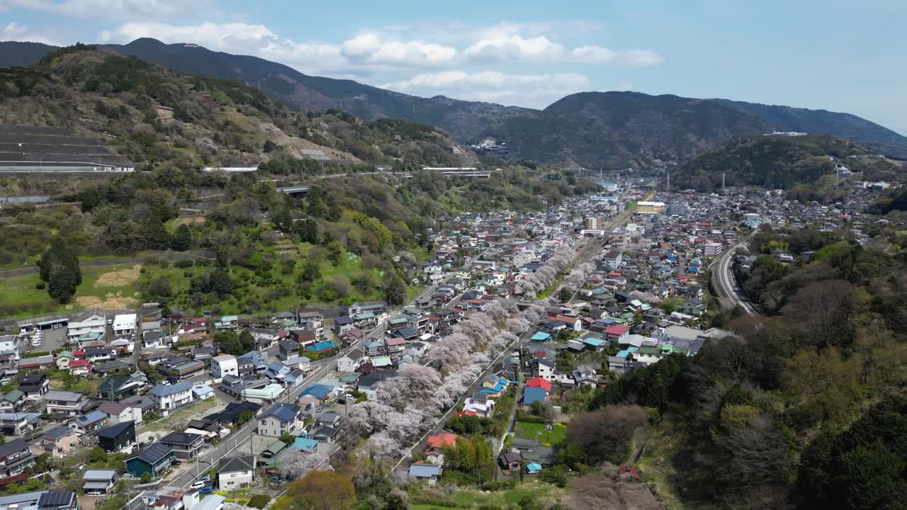 Yamakita in Kanagawa Japan, rural scenery from drone