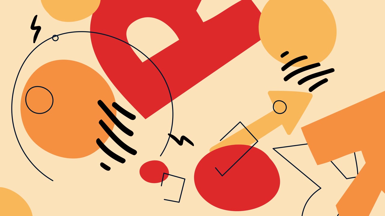 Animated Abstract Geometric Shapes Background in Retro Style