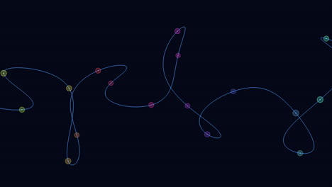 Abstract futuristic waves pattern with neon dots