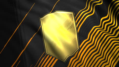 gold shield on black fabric background