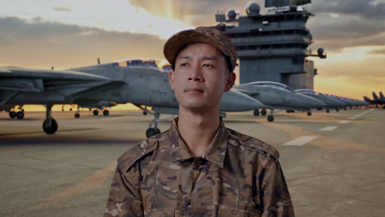 Military Personnel at Aircraft Carrier