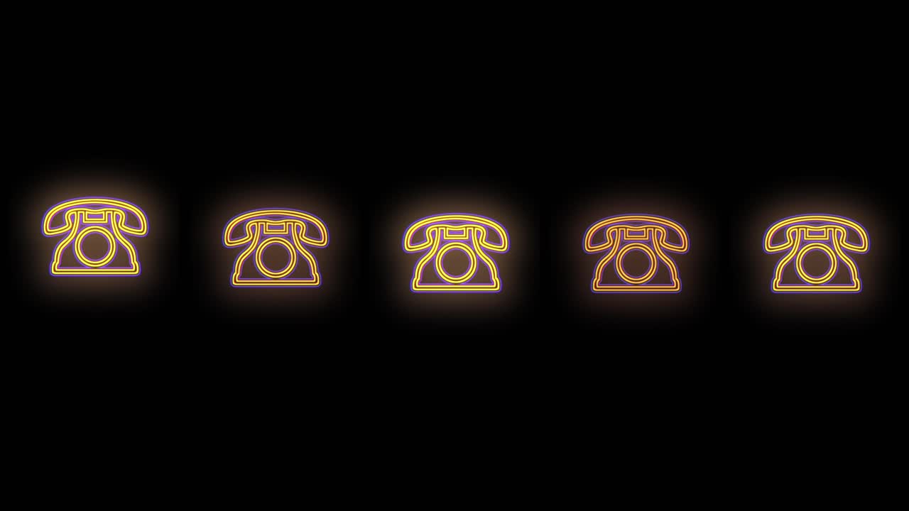 patrón de teléfono retro pulsante con luz de neón en estilo casino