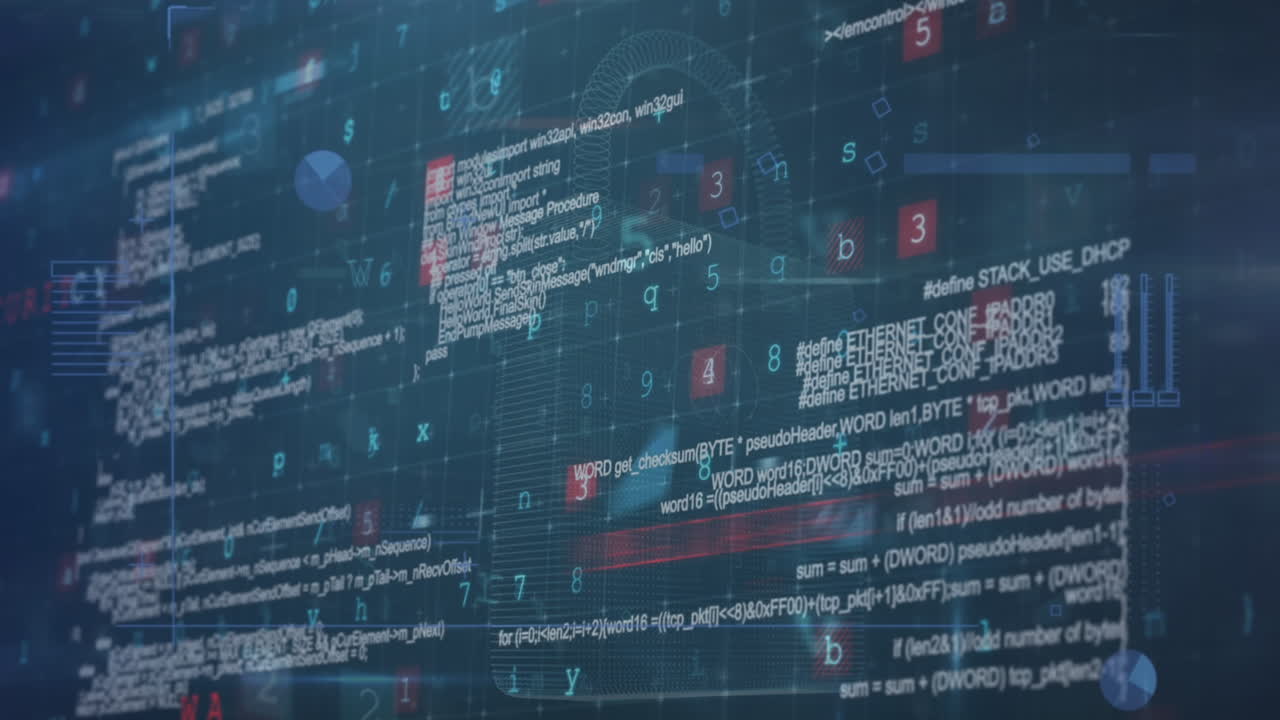 animación del procesamiento de datos digitales sobre un fondo oscuro