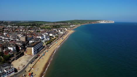 aerial view of bembridge cliffs and sandown beaches including sandown pier