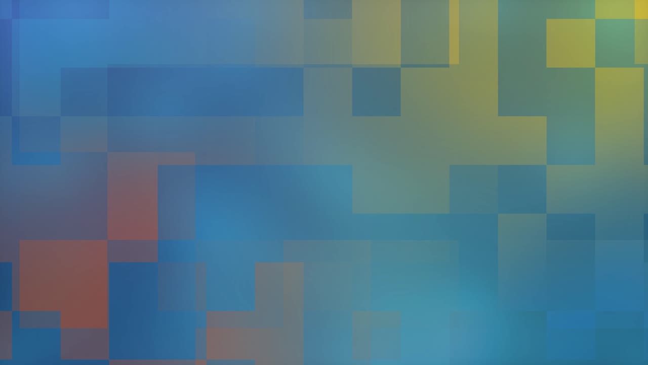 Abstract geometric background with overlapping blue squares, soft light gradients, modern digital tech aesthetic