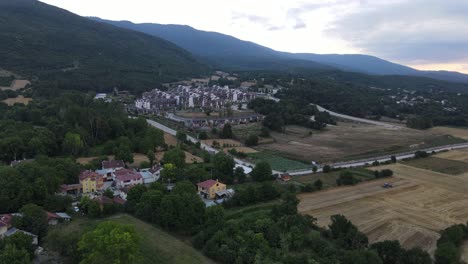 aerial drone rural forest village