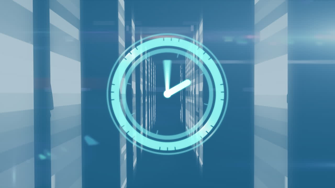 Animation of clock with computer processors