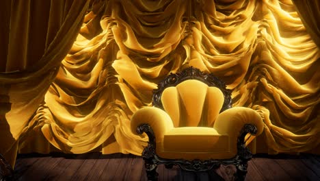 luxurious theater curtain stage with chair