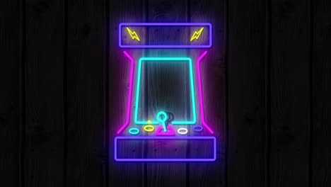 neon gaming icons on black background 4k