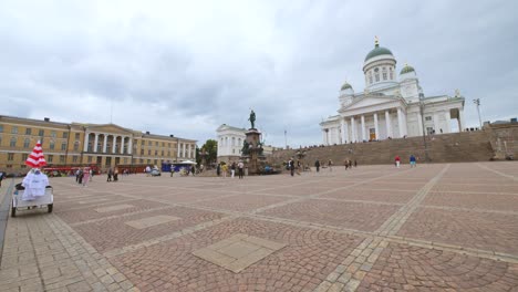 helsinki cathedral is the finnish evangelical lutheran cathedral of the diocese of helsinki, located by the senate square in helsinki, finland. it is a major landmark of the city.