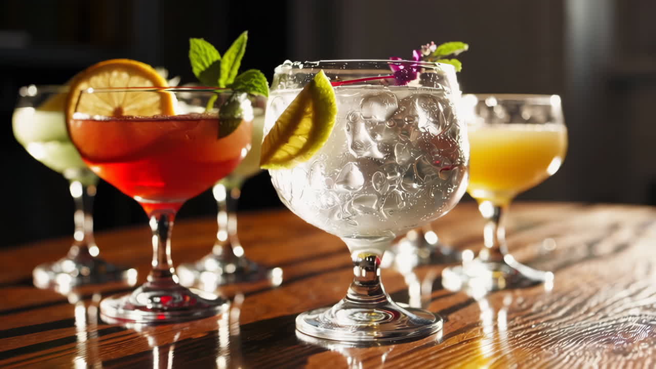 Assortment of Refreshing Cocktails