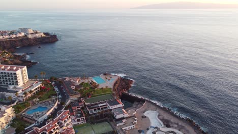 aerial view, charming coastal town, tourist resorts and port los gigantes