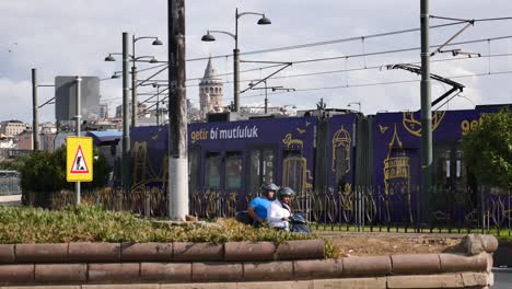 istanbul tram in galata