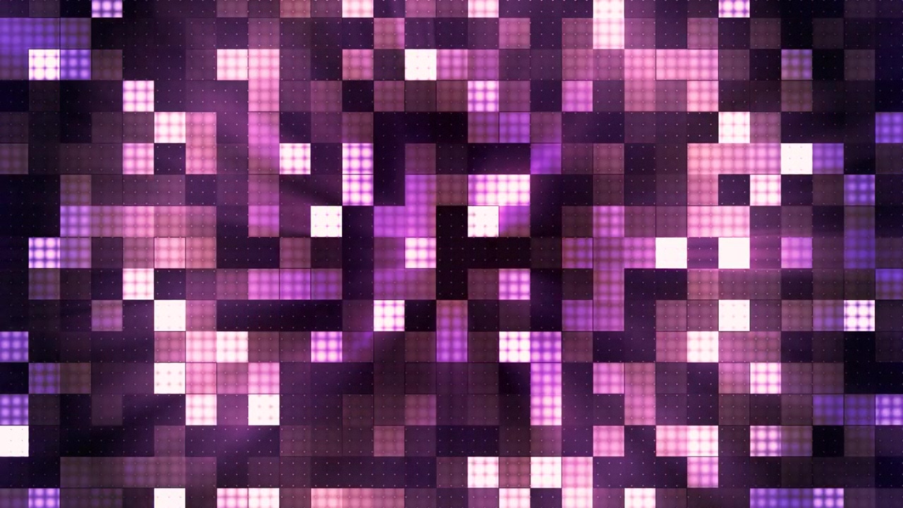 Griglia Pixelata Dinamica con Luci Viola e Rosa Lampeggianti