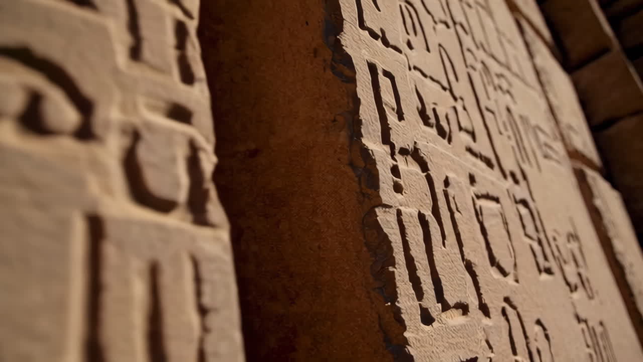 Ancient Egyptian Hieroglyphs on Stone