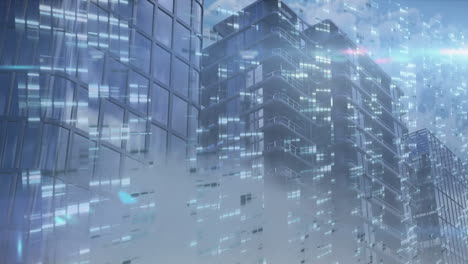 animación de puntos de luz sobre el paisaje urbano