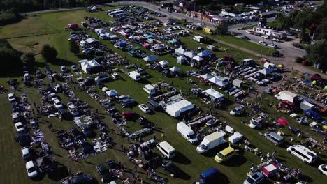 Aerial-Cinematic-car-boot-sale-market-shot