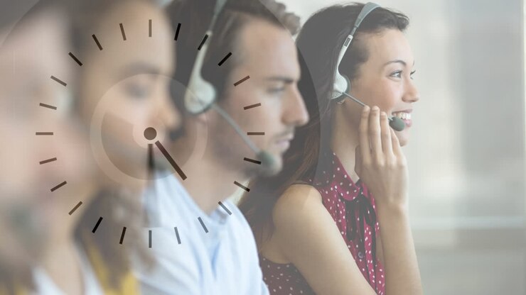 Woman working in Callcenter